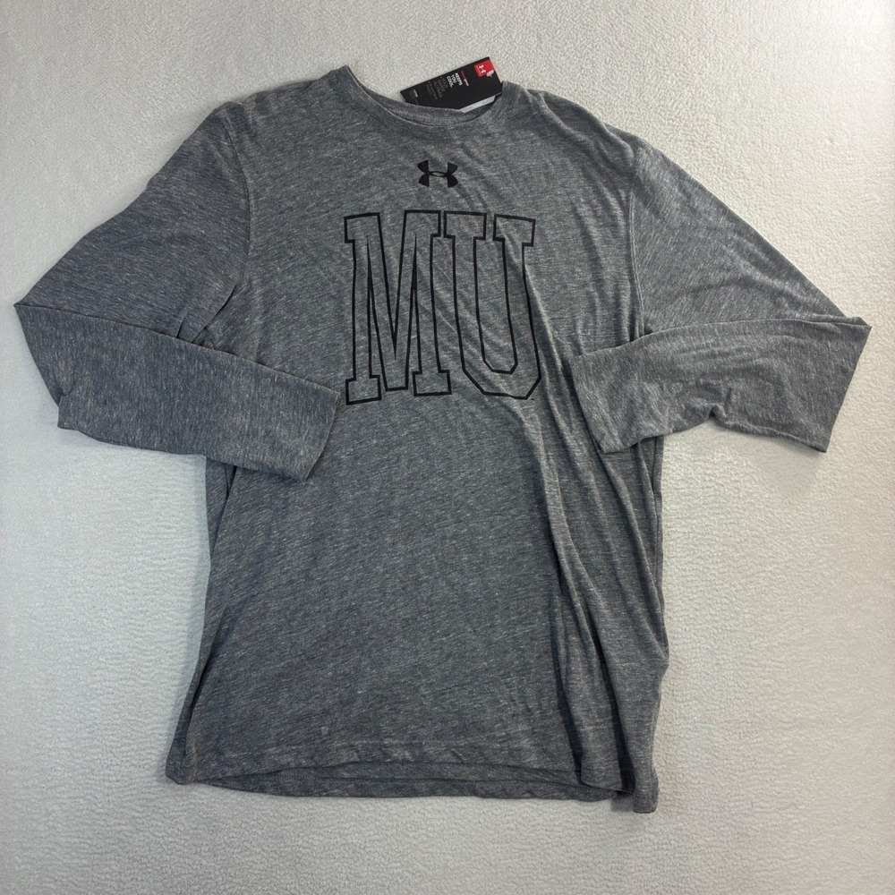 Under Armour‎ Marquette University Long Sleeve T Shirt Men L Gray Heatgear NWT